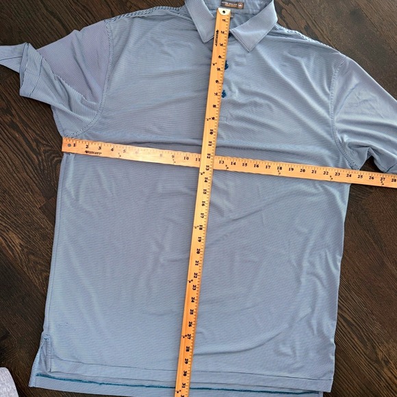 Peter Millar Performance Polo Shirts LOT of 2 Men's Large Blue Stripe Golf - Picture 4 of 9